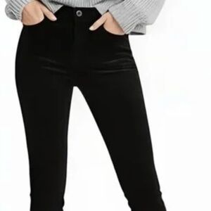 J. Crew NWT  9" High-Rise Velvet Toothpick Jeans Black  Size 28 Preppy $128.00